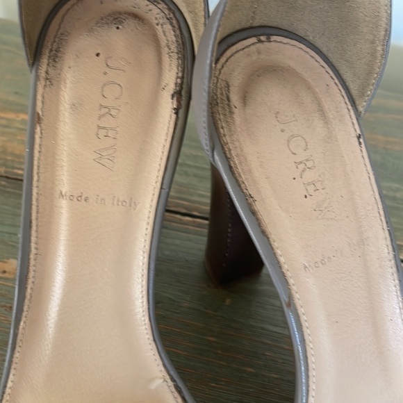 J. Crew Lanie Taupe Leather Heels Size 8.5 - Picture 5 of 9